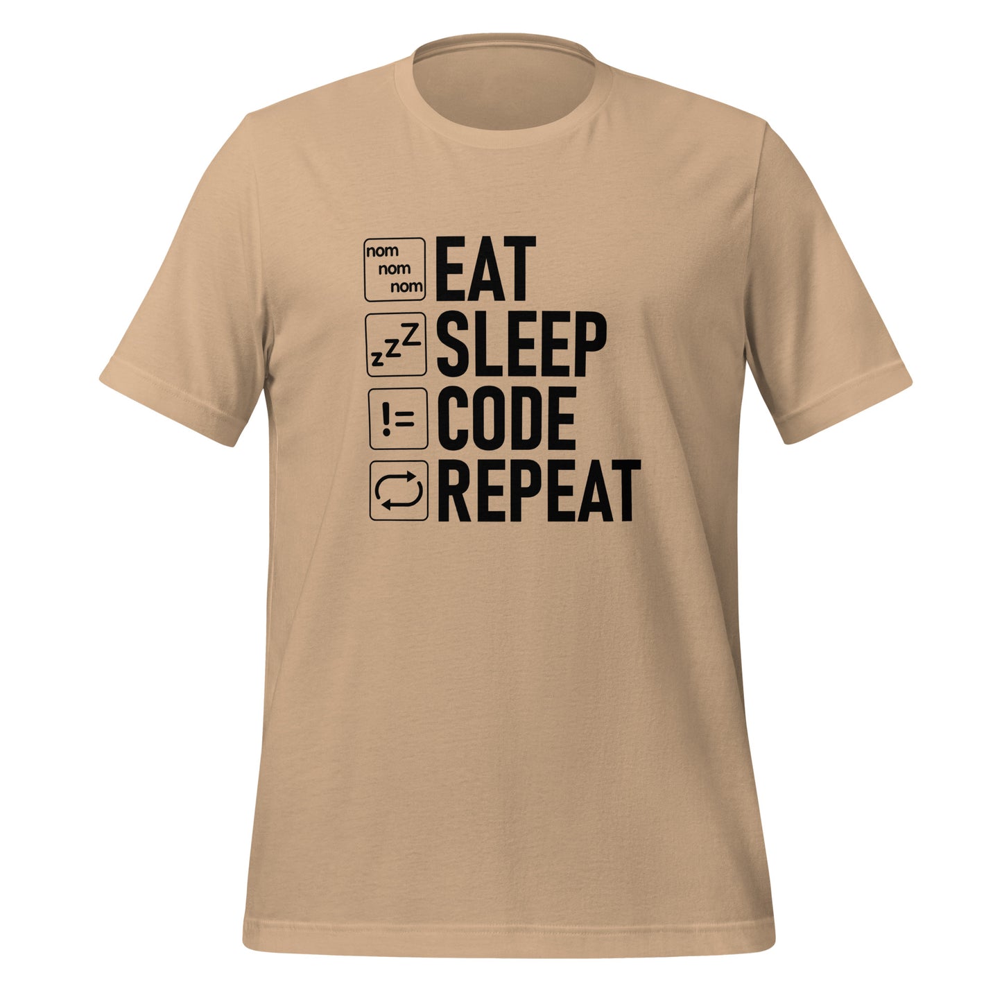 EAT SLEEP CODE REPEAT - VARCHAR Black